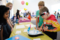 Local children learn about neuroscience through hands-on activities