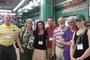 David Hammond P’10, Barbara Hammond P’10, Sarah Hammond ’10, Billy Simmons, Phil Kukura, Nancy Finn Kukura ’68 and Marya Kukura pose prior to a Fenway tour and Red Sox game earlier this summer.