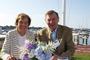 Hildegard Meili Van Deusen ’43 and John Van Deusen at a Nantucket cocktail reception hosted by Trustee Judith Tindal Opatrny ’72 and Donald Opatrny. 