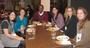 Alumni gather for lunch at Bloomberg Tower before a Distinguished Alumni Event.
