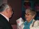 John Fiorillo P'03 talks with Estelle Parsons '49, who is currently starring in Broadway's "Nice Work If You Can Get It." A private reception for Connecticut College friends and alumni followed the matinee performance.