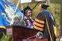 Jazmin Long '12 receives the College's Anna Lord Strauss Medal for outstanding work in public or community service.<em><span style=font-size:9pt;>&nbsp;Credit: Bob MacDonnell</span></em>