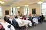 Michael Reder '86, right, director of the Joy Shechtman Mankoff Center for Teaching & Learning, discusses the teaching seminar for incoming faculty at a panel discussion with other professors for the Class of 1957.