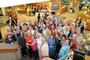 The Class of 1962 enjoys a festive 50th Reunion reception in Shain Library.