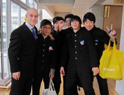  John Andras Molnar '09 with some of his students.