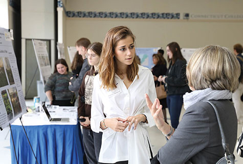 Student at a poster session