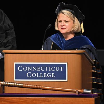 President Chapdelaine giving a speech