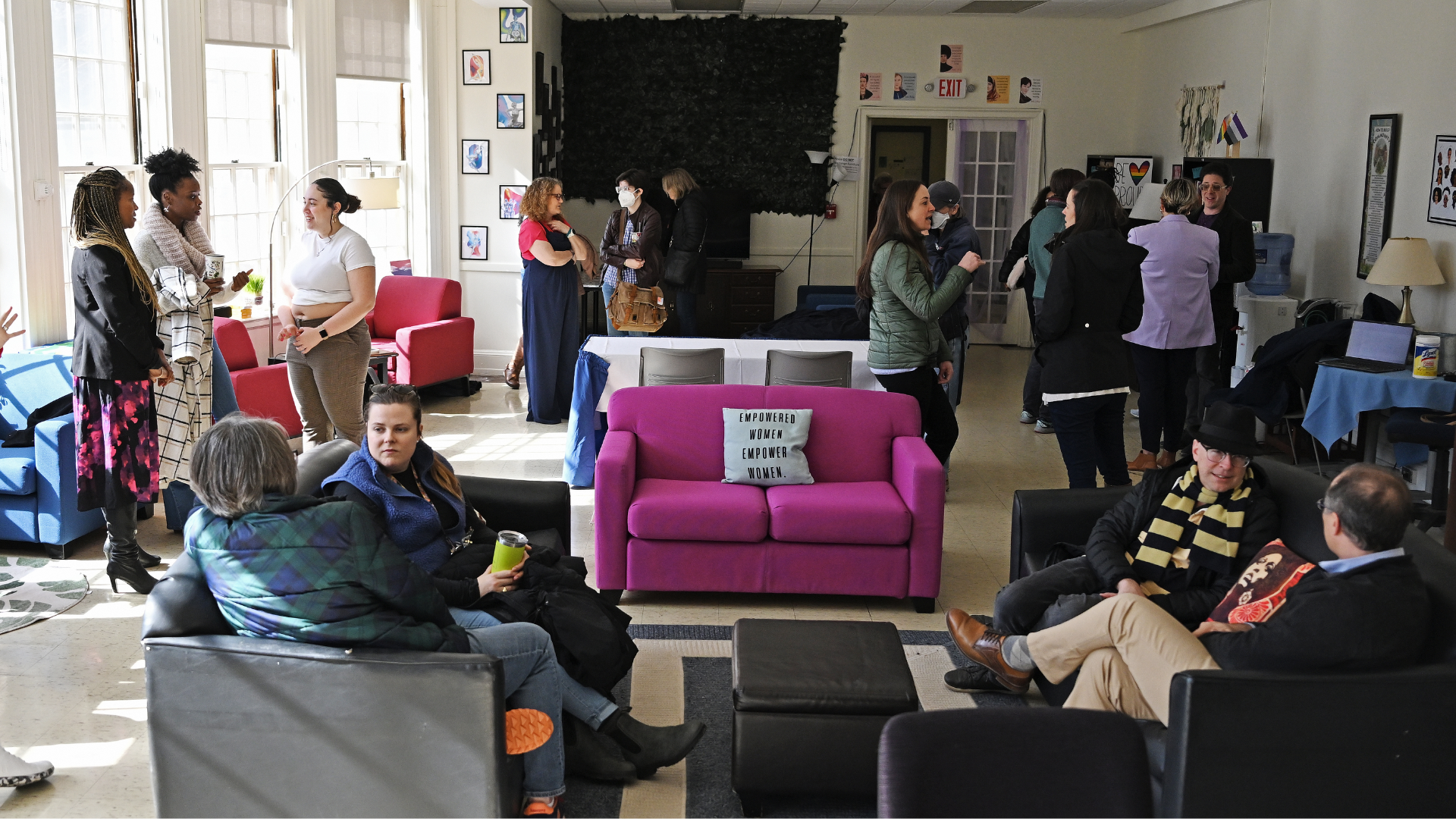 A group of people talking