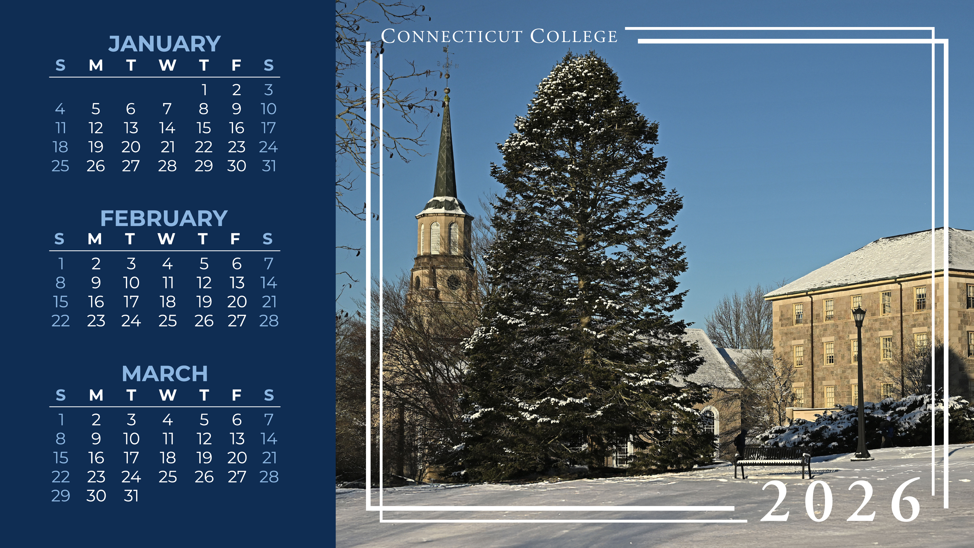 January to March calendar