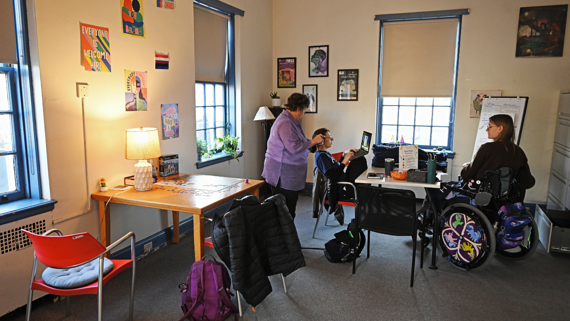 People working on a computer