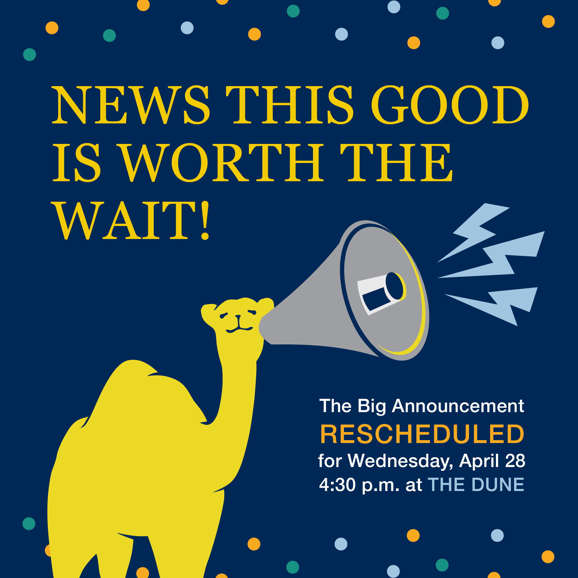 News this good is worth the wait big announcement poster
