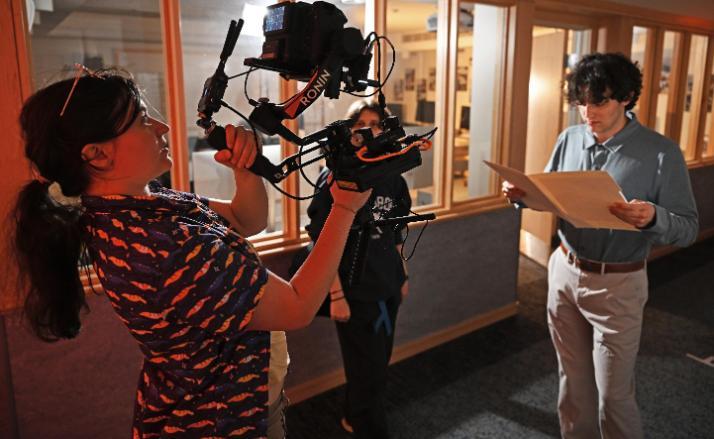 Students filming