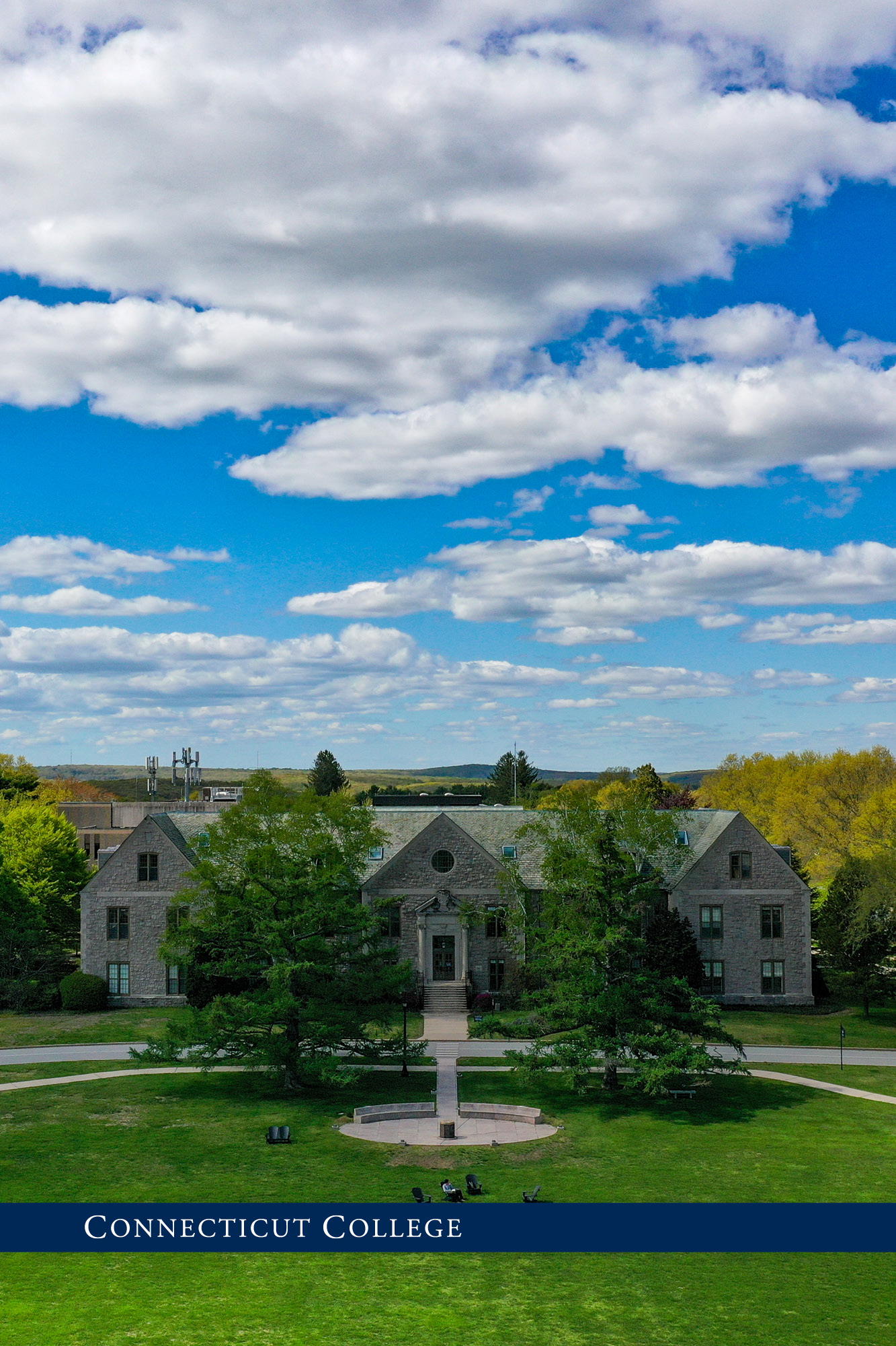 August Digital Calendar showing an aerial of the green.