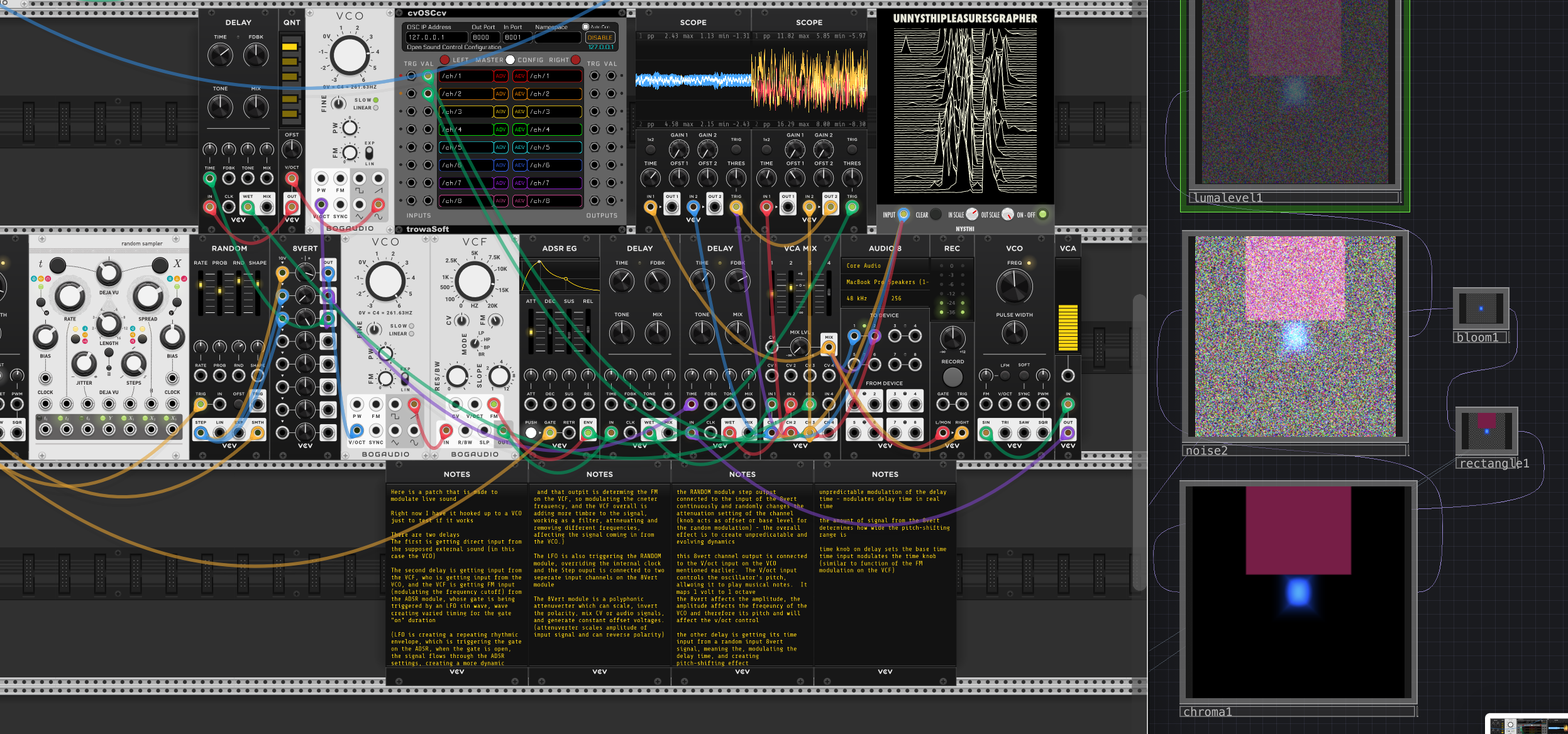 An image of a visual editing program with music elements inserted.