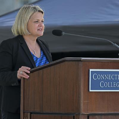 President Chapdelaine giving a speech