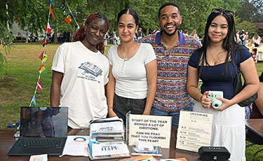 Students smiling on campus
