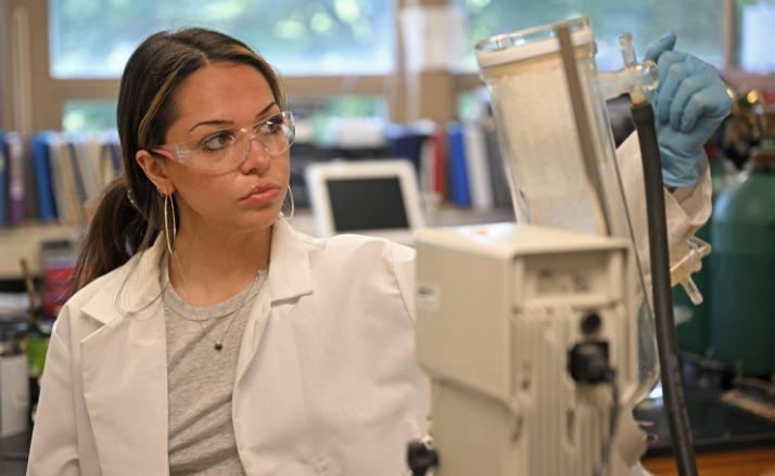 Student in lab