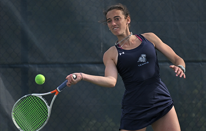 Women's Tennis in a match vs Trinity