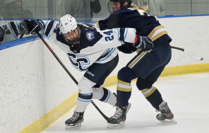 Women's Ice Hockey in a game vs Suffolk.