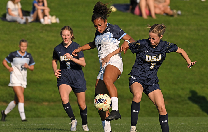 Women's Soccer in a game vs USJ