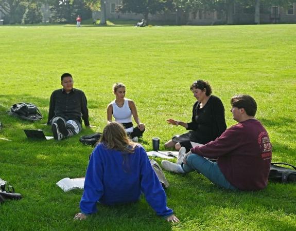 students on the green