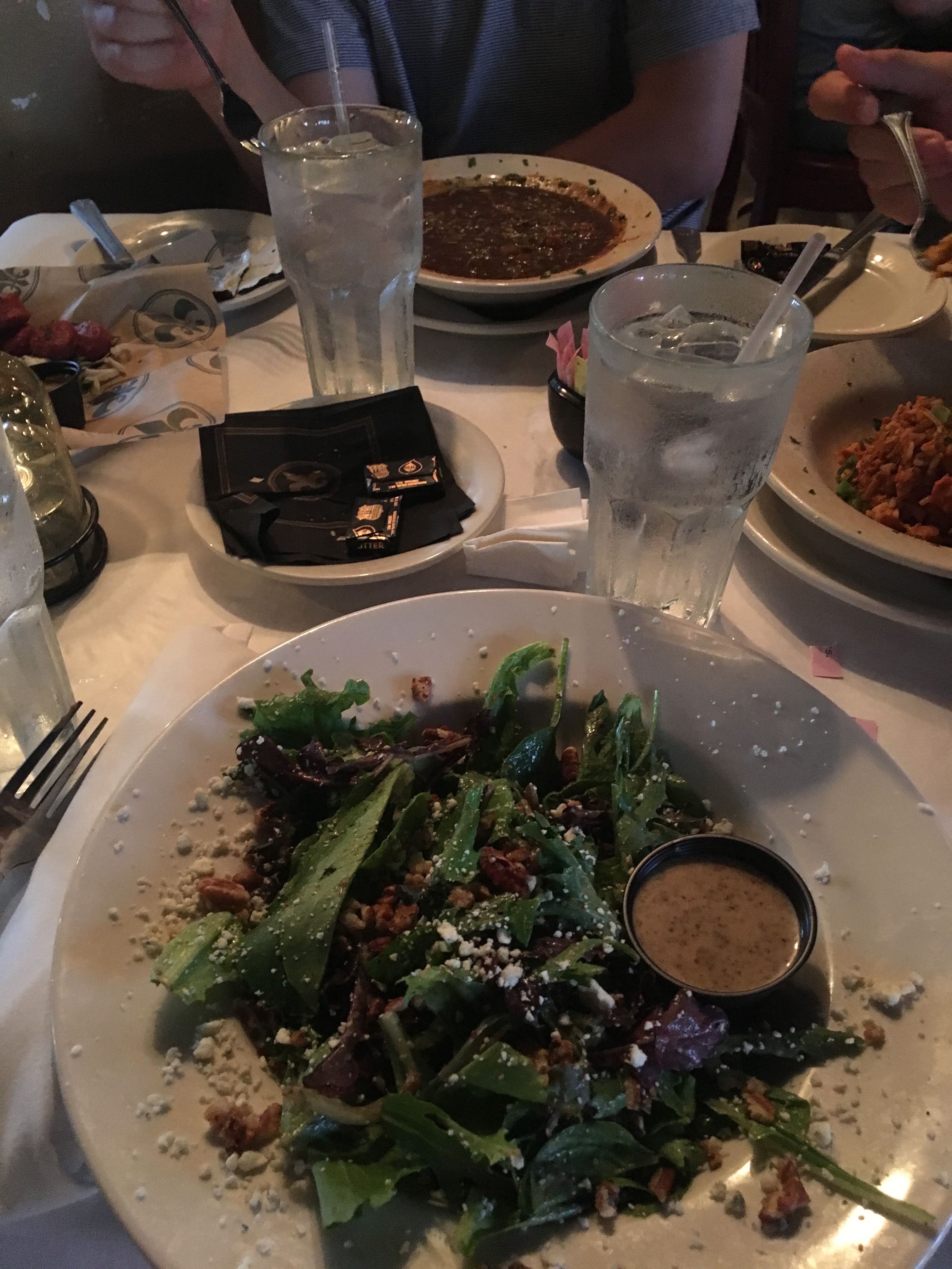 A photo of our feast at the New Orleans Creole Cookery.