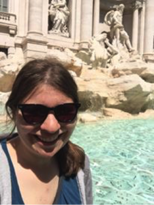 Julia Kaback poses in front of the Trevi Fountain in Rome. Julia stopped in Rome on her way home from her study abroad experience in Israel.