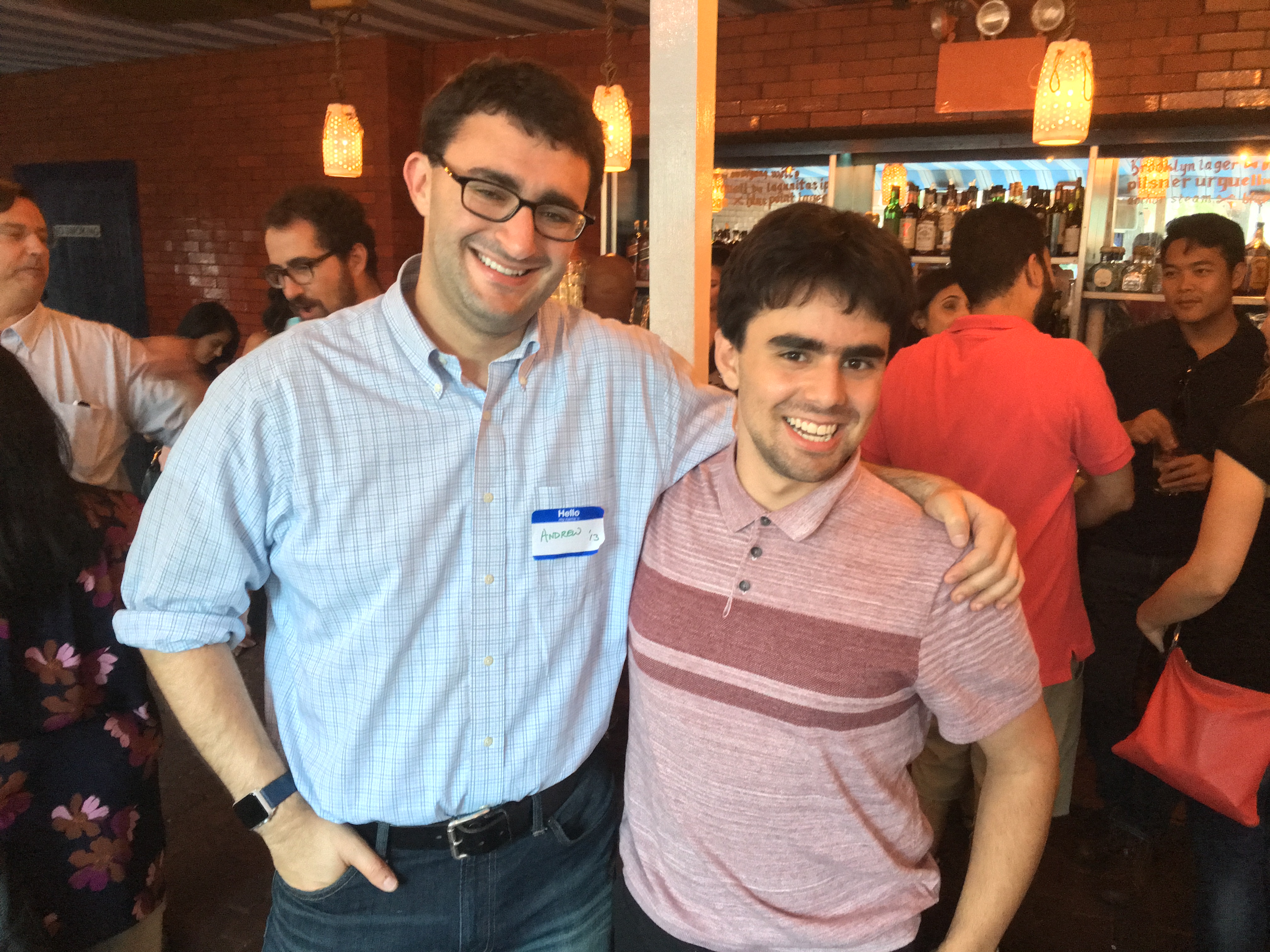 Saadya and Andrew Nathanson ’13 pose for a photo together in NYC at the Ammerman Center event. 