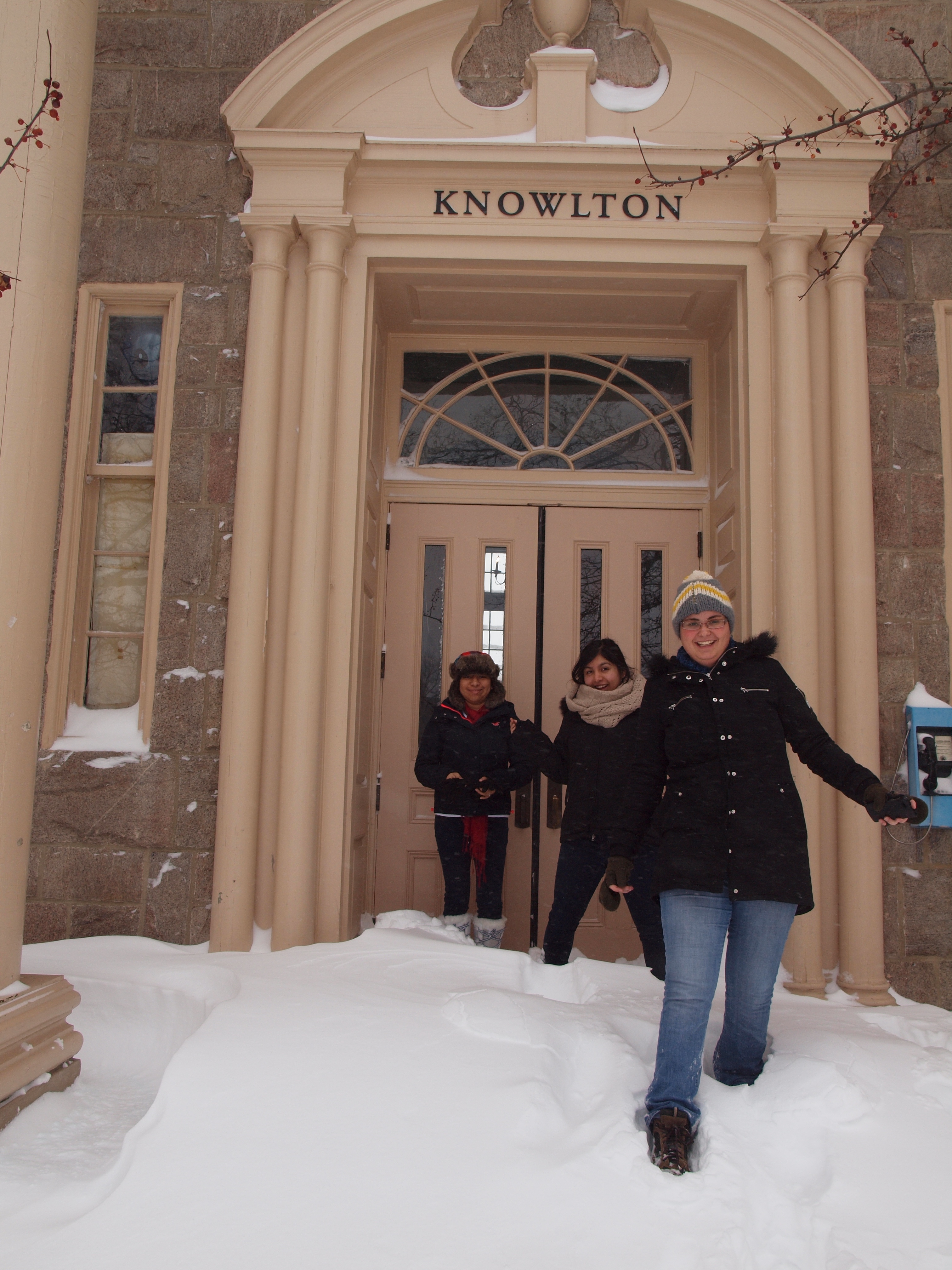 Students walk out of their dorm and into 20 inches of snow 