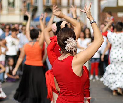 Spanish flamenco dancers. 
