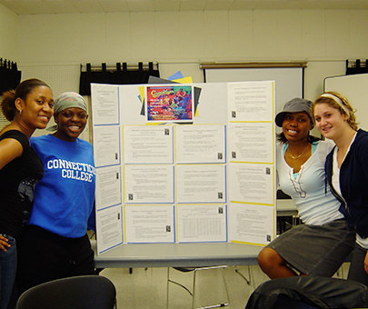 Human Development students with their project board presentation.