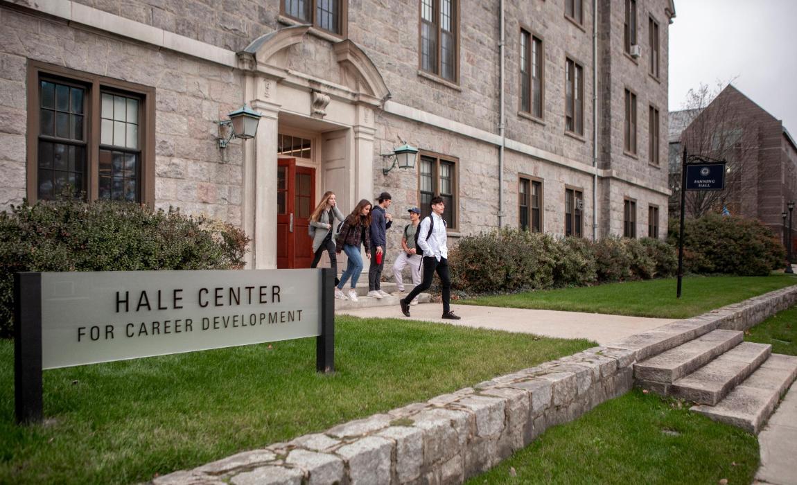 Students leaving the Hale Center