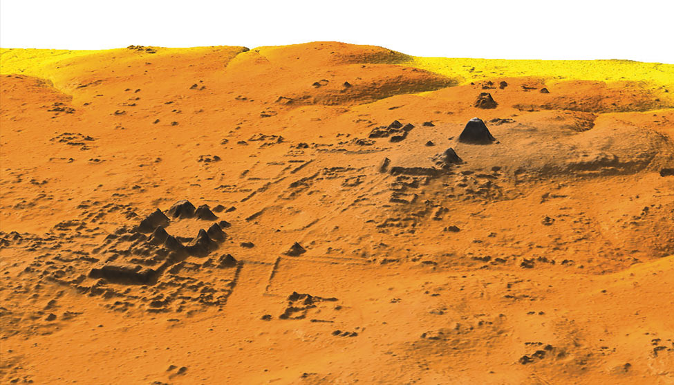 Satellite image of Mayan Ruins hidden beneath landscape