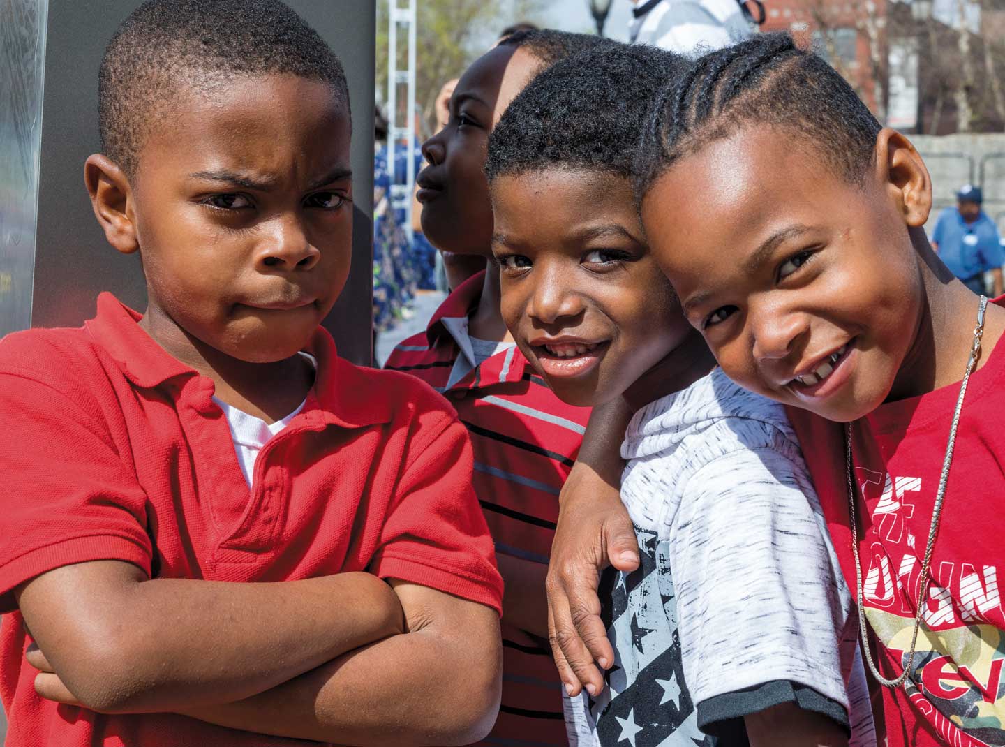 Three children outside the Lorraine Motel in Memphis, TN