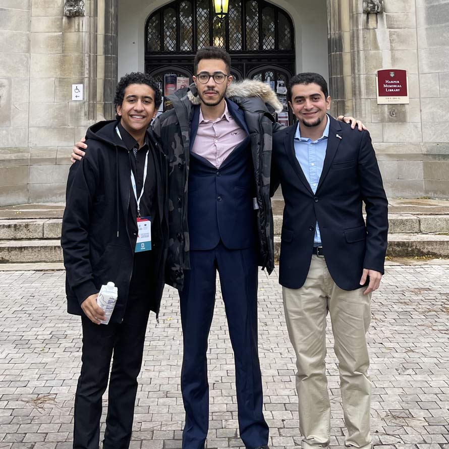 Three Conn students who participated in the second U.S. Universities Arabic Debating Championship