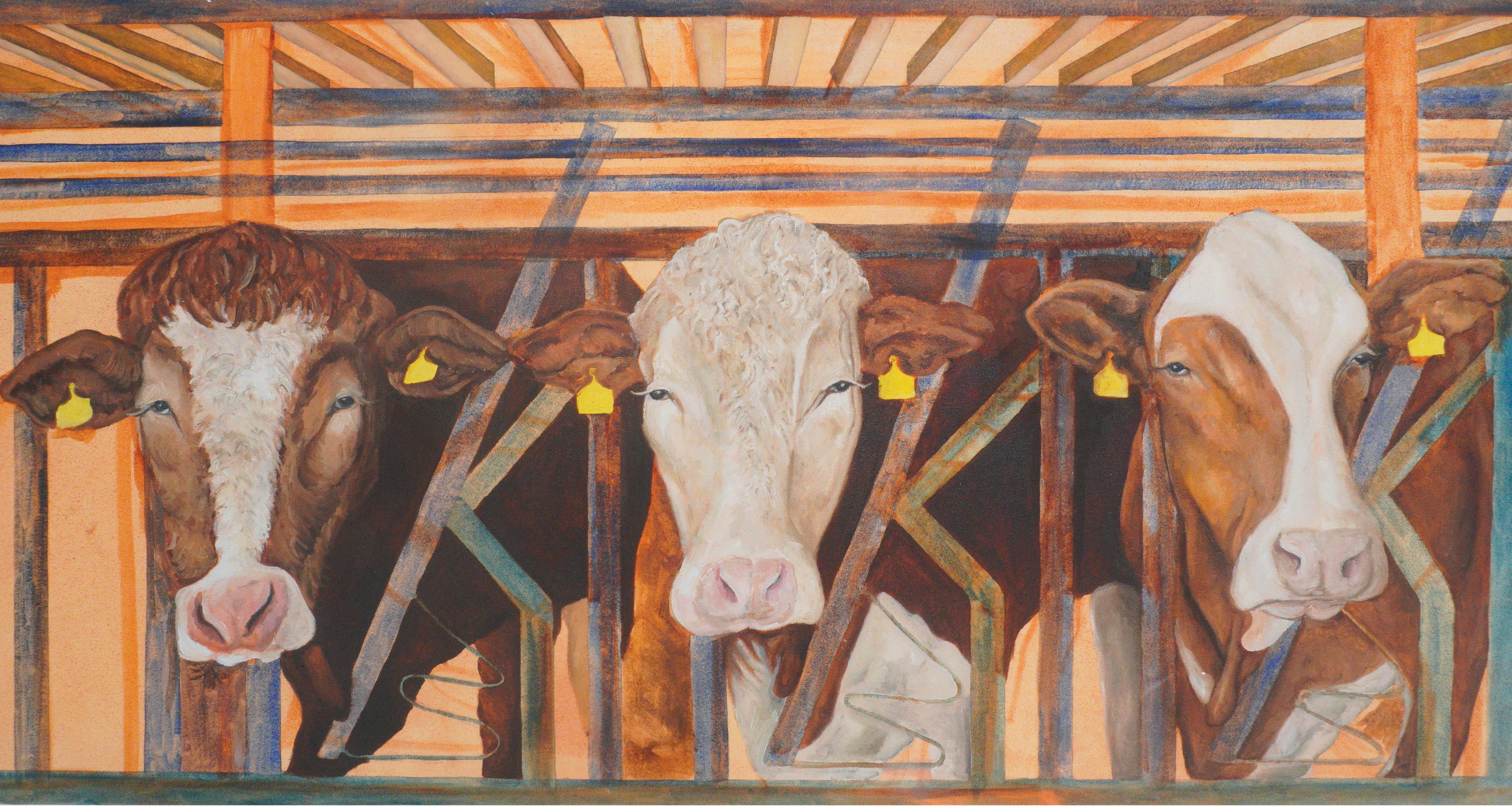 Painting of cows by Ciara McNamara ’24