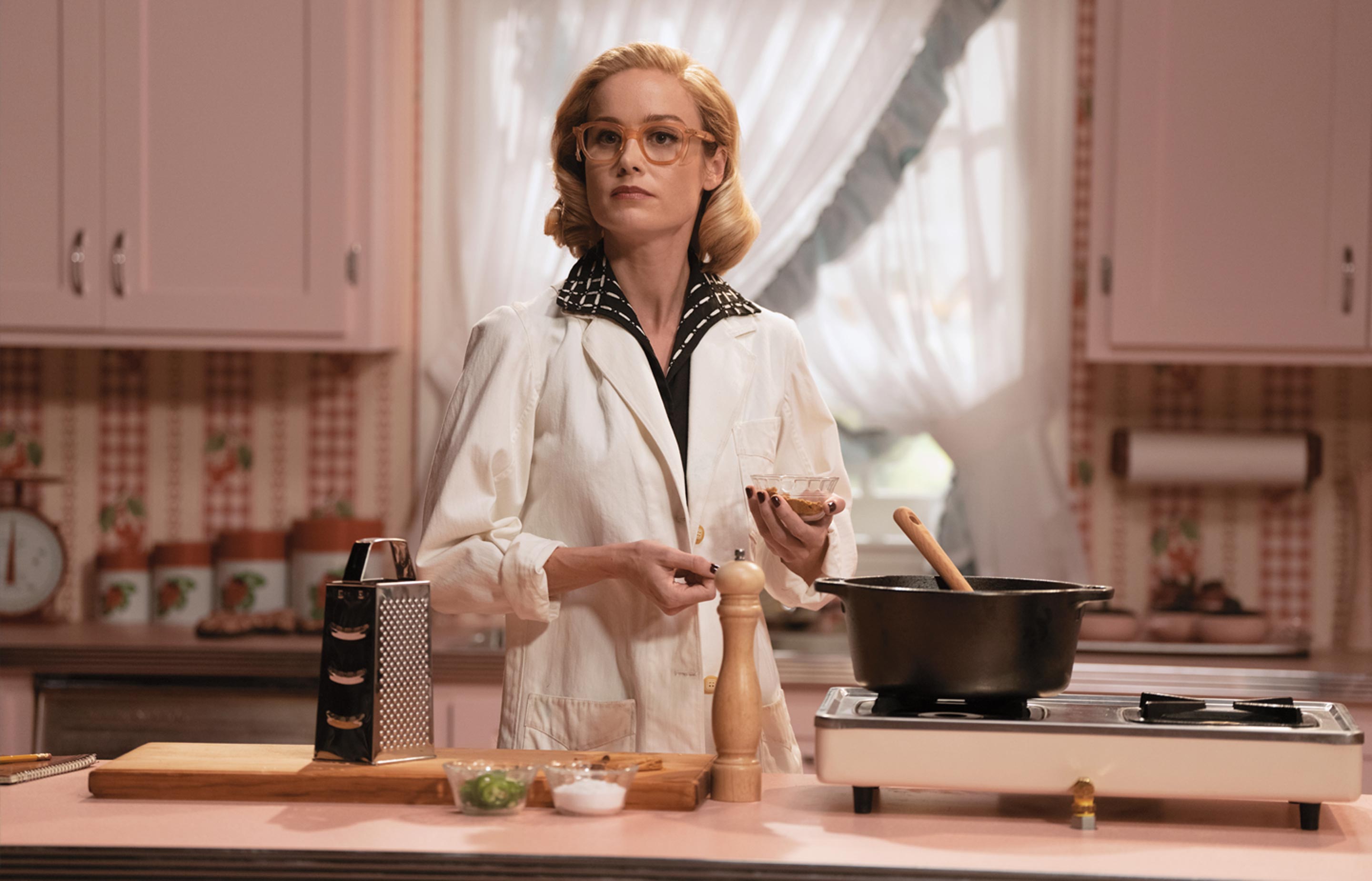 Actress Brie Larson on the set of Lessons in Chemistry