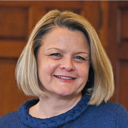 Photo of President Andrea E. Chapdelaine, Ph.D. in her office