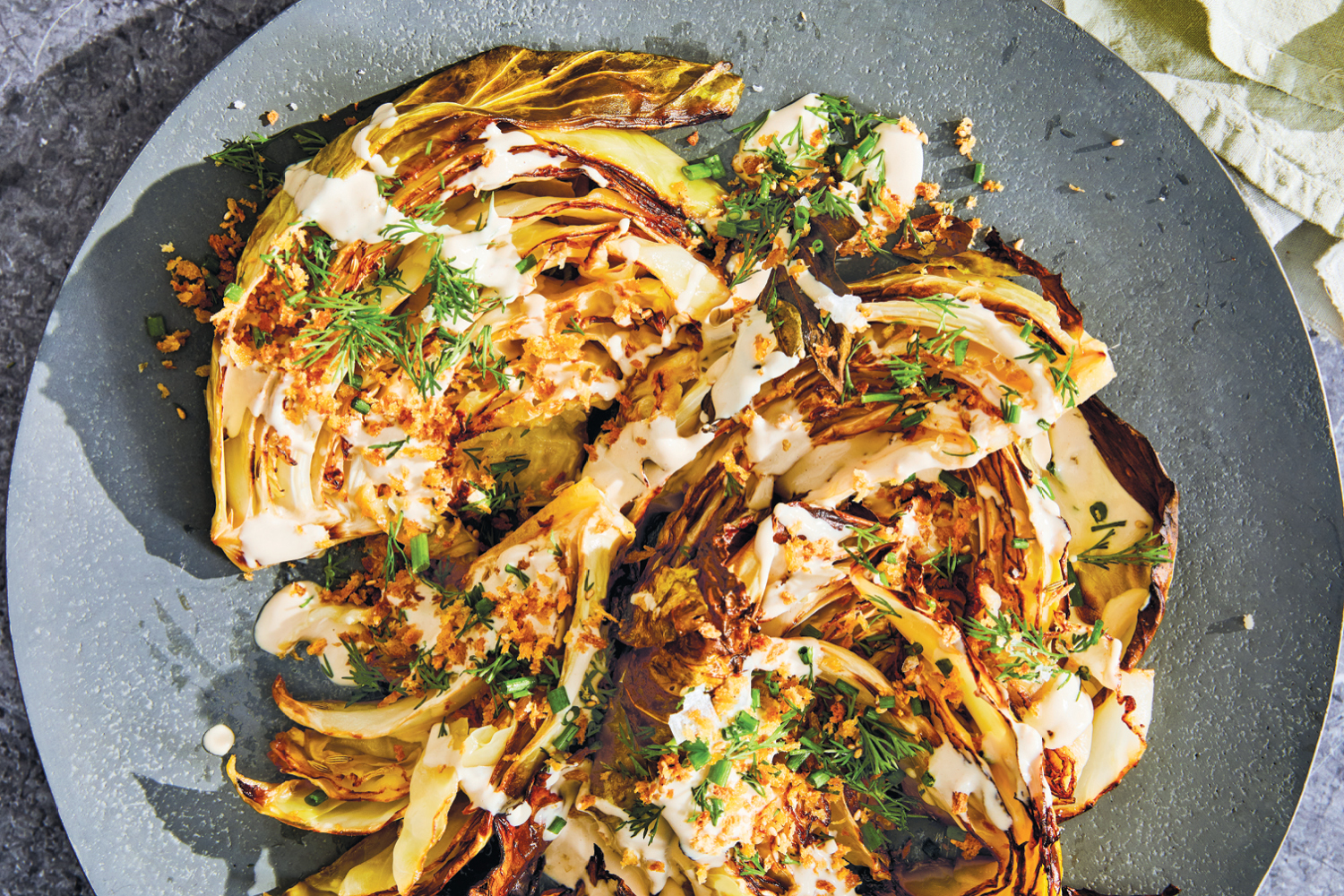 Charred Cabbage Caesar Salad