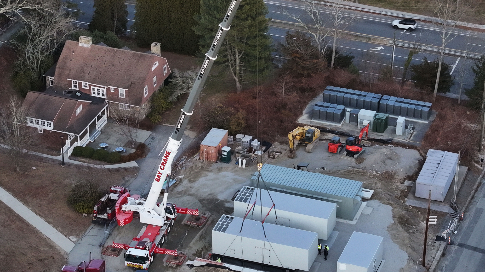 Aerial shot of Switchgear generator installation