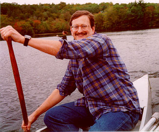 Peter Siver in a canoe