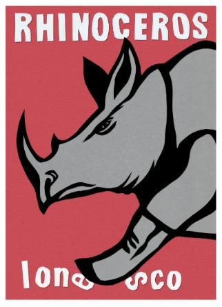Poster for Flock Theatre's performance of Eugene Ionesco's Rhinoceros