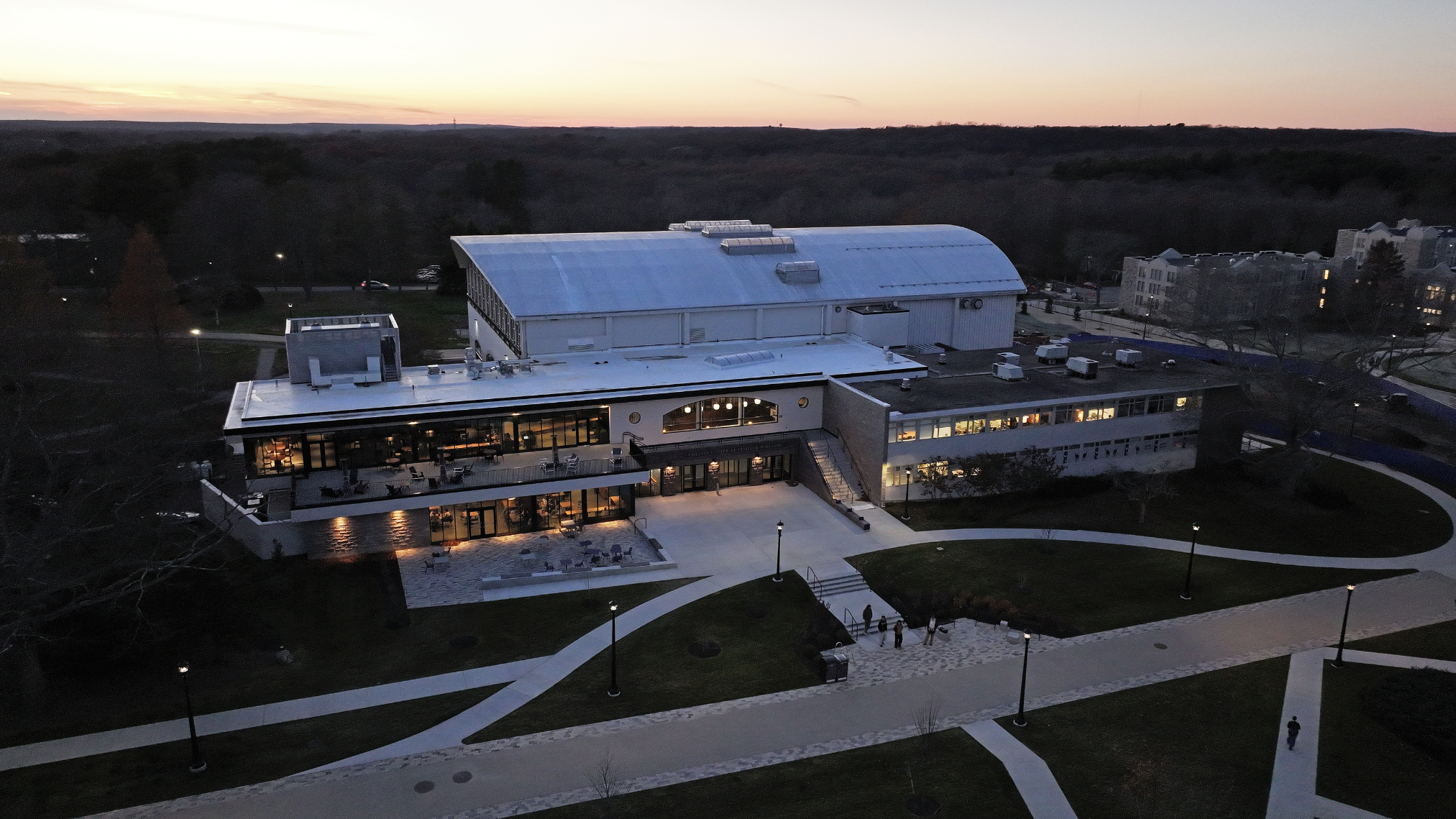 Aerial view of Crozier-Williams terrace and Cro Blvd