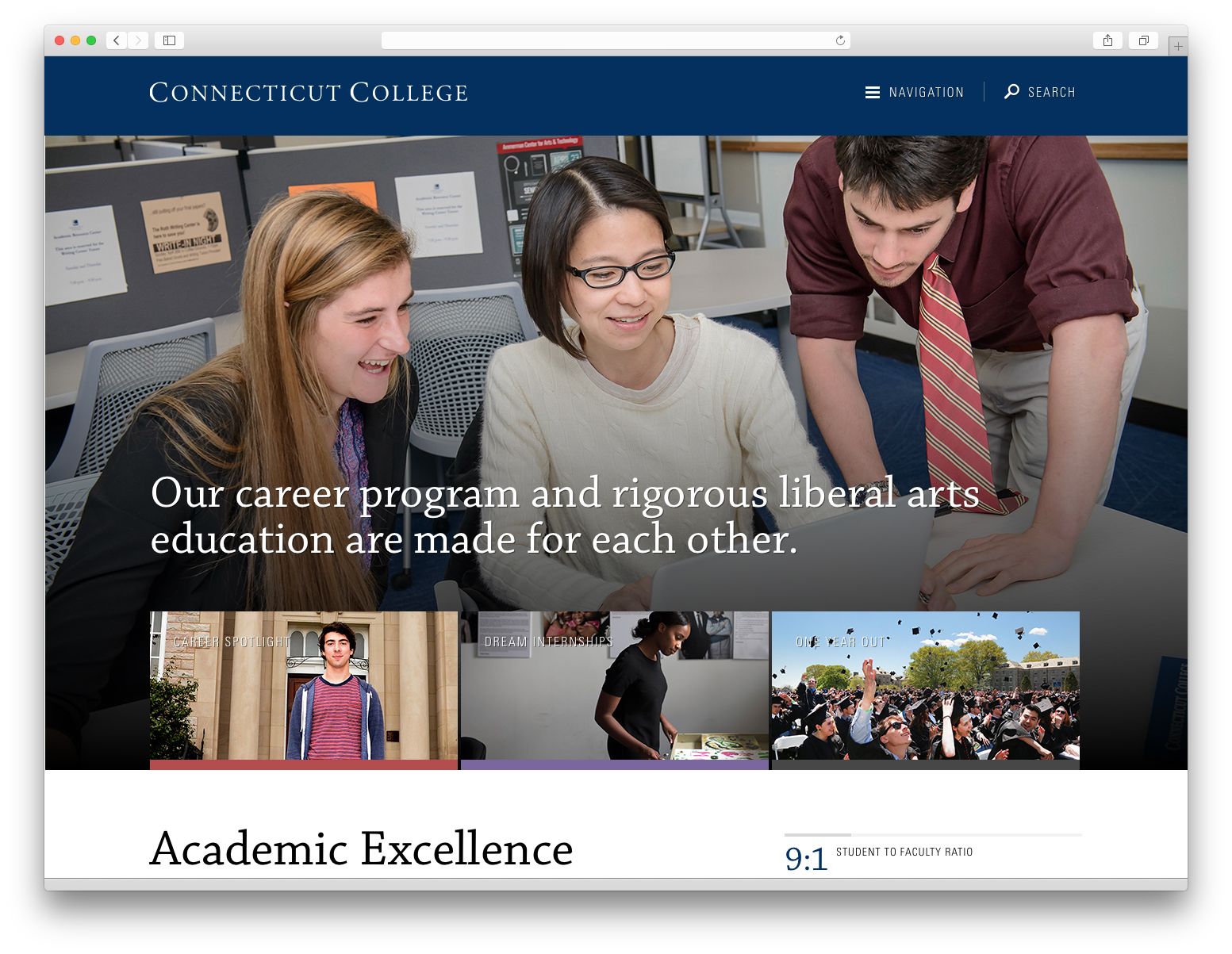 Screenshot of the new website