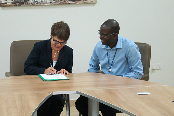 President Bergeron signs a Memorandum of Understanding