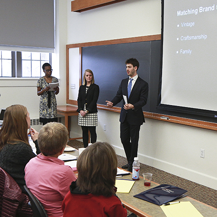 Students participate in a career workshop at Connecticut College.