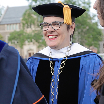 President Katherine Bergeron welcomed the Class of 2021, returning students, faculty and staff during Connecticut College's 103rd Convocation.