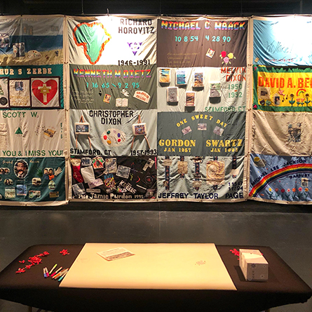 The AIDS Memorial Quilt on display at Connecticut College