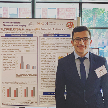 Ahmed AboHamad ’21 presents the results of his research at HSCI’s 14th annual summer internship all-day research symposium.