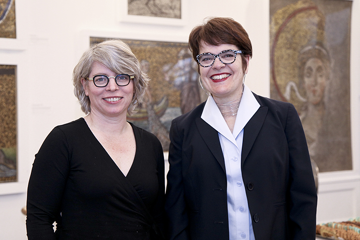 Jill Lepore and President Katherine Bergeron pose for a photograph